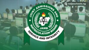 JAMB Logo overlayed on picture of students writing UTME